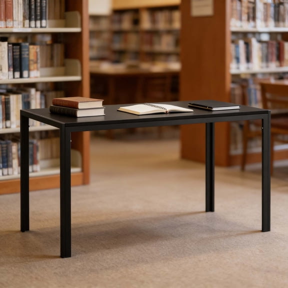 Black Dining Table for Home, Black Kitchen Table for Dining Room, Large Dining Table with Stable Frame