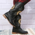 thumbnail image 3 of SACFOF Cowboy Boots for Women Square Toe Sunflower Cowgirl Boots Mid Calf Western Embroidered Stitched Low Heel Boots, 3 of 7