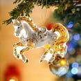 thumbnail image 4 of Horse Ornaments for Christmas Tree, Handmade Metallic Ornament with Rhinestone, Cute Acrylic 2D Ornaments - Unique Home Decor for Horses Lovers, Beige, 4 of 6