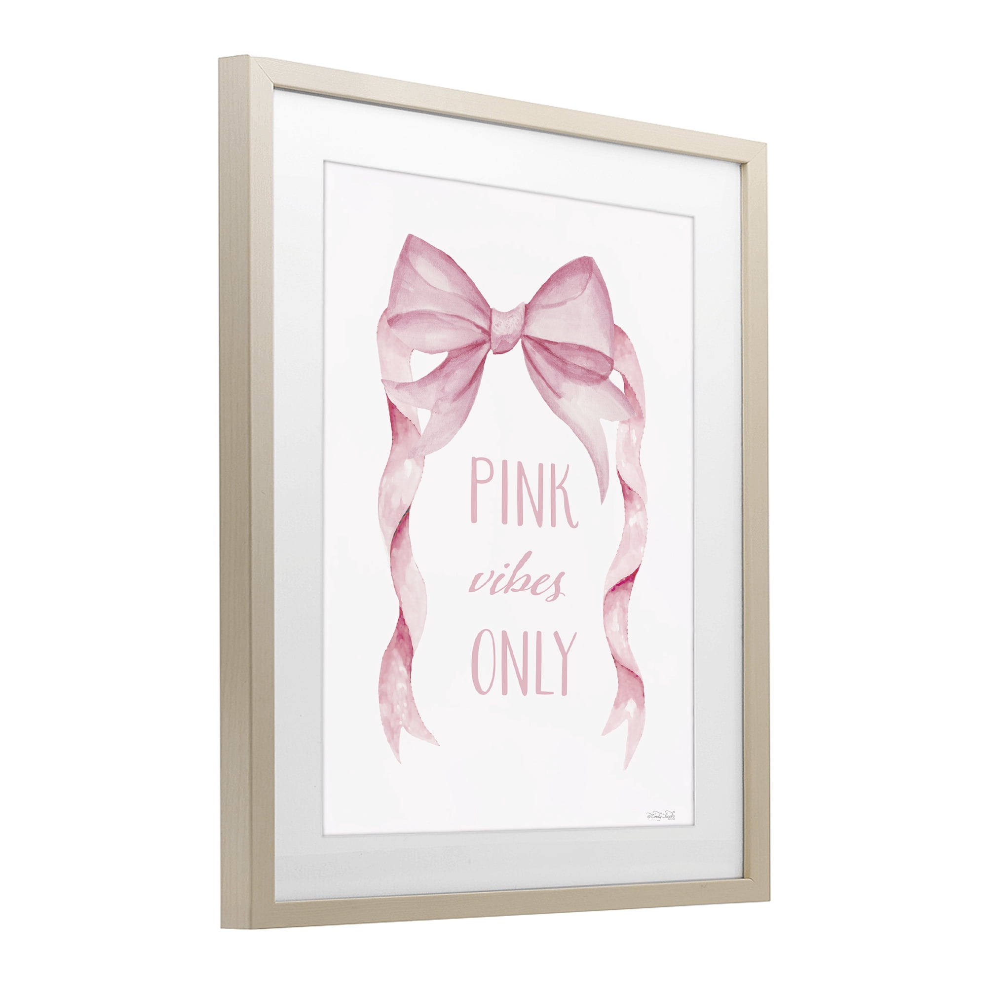 Stupell Industries Feminine Pink Vibes Only Birch Framed Print Under Glass, design by Cindy Jacobs