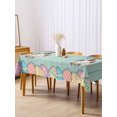 thumbnail image 3 of Green Easter Rectangle Tablecloth, Spring Cartoon Bunny Colorful Eggs Wood Grain Waterproof & StainResistant Tablecloth, Washable Oil-proof Table Cover for Dining/Party/Wedding/Buffet 54x108 In, 3 of 9