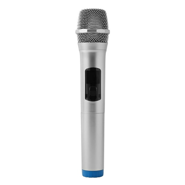 Micrófono de juguete para niños, modelo de canto de simulación, micrófonos de escenario, juguetes decorativos Azul plateado
