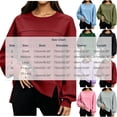 thumbnail image 3 of XRoczxe Women Crew Neck Oversized Sweatshirt Long Sleeve Raglan Top Side Split Hem Wrinkle Resistant Soft Casual Layering Pullover Multiple Fresh Solid Colors, 3 of 7
