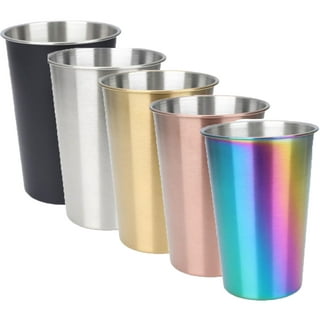 Herrnalise Stainless Steel Cups, Water Beer Tumblers for  Bar,Home,Restaurant, Unbreakable Metal Cups Drinking Glasses Camping Cup 16  Oz 