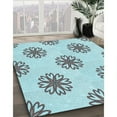 thumbnail image 2 of Ahgly Company Indoor Round Patterned CadetBlue Green Area Rugs, 4' Round, 2 of 6