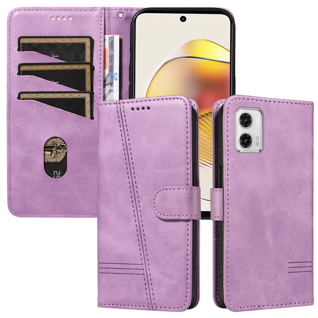 Phone Case for Motorola MOTO G73 Magnetic PU Leather Card Slots Durable Wallet Cover