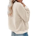 thumbnail image 2 of Spring Fall Women Long Sleeve Bomber Jacket Zipper Casual Fleece Coat, 2 of 5
