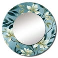 thumbnail image 2 of Designart "Seaside Leaf Symphony III" Tropical Round Mirror Wall Decor Tropical - Large Green Round Bathroom Mirror - Round Mirror - 29" x 29", 2 of 6