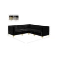 thumbnail image 3 of Meridian Furniture Alina Black Velvet Modular Sectional, 3 of 17