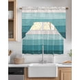 thumbnail image 2 of Teal Ombre Swag Valance and Tier Curtains 24'' Length Set, Farmhouse Vintage Wooden Striped Light Filtering Kitchen Curtains, Tier Curtain Valances for Bathroom/Living Room/Bedroom/Café, 2 of 6