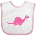 thumbnail image 3 of Inktastic Pink Dinosaur Girls Baby Bib, 3 of 4