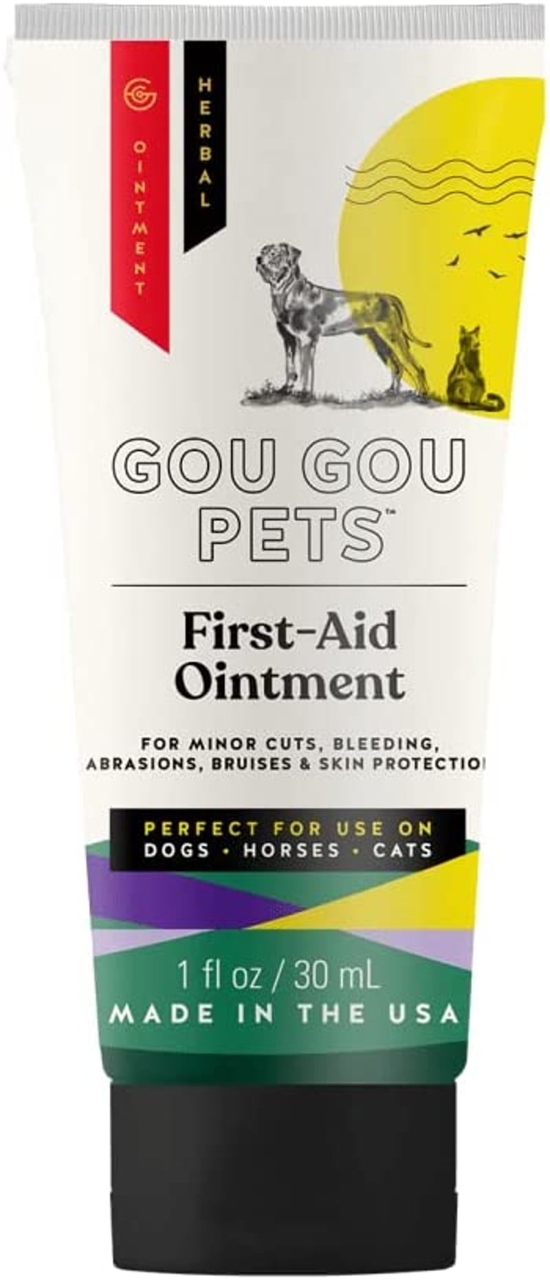 Gou Gou Pets Holistic Natural Derived First Aid Ointment for Dogs, Cats, and Horses for Many