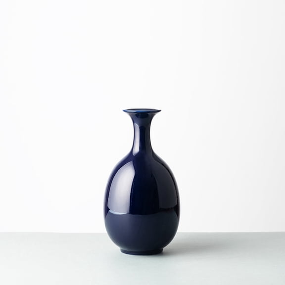 XINIU Deep Blue Ceramic Vase for Modern Home Decor Office bookshelf Tables Living Room Bedroom Shelf Decor Entryway dry flower arrangement Ornament Handmade in Jingdezhen