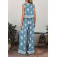 thumbnail image 5 of PRETTYGARDEN Women's Summer 2 Piece Lounge Sets Boho Floral Tank Tops Flowy Wide Peg Pants Travel Beach Vacation Outfits, 5 of 10
