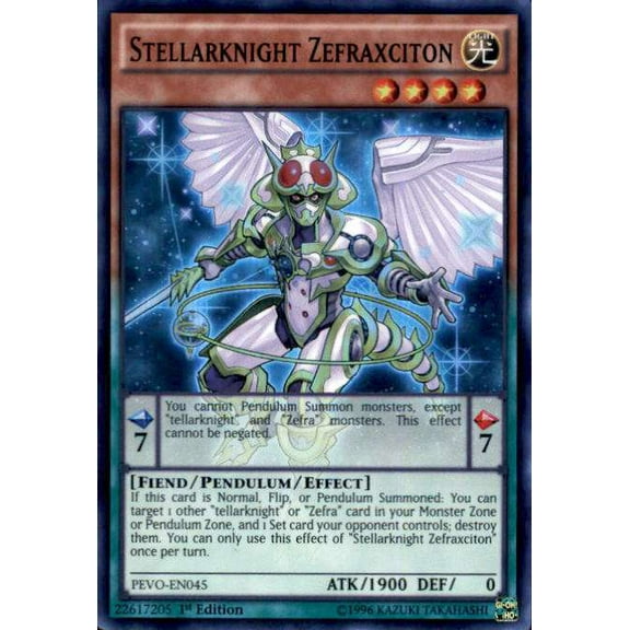 YuGiOh Pendulum Evolution Super Rare Stellarknight Zefraxciton PEVO-EN045