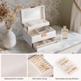 thumbnail image 4 of Casegrace Heart Shaped Lock Jewelry Box With Sync Open/Close Drawer, Multi-Layer Storage Case, Built-in Mirror, Portable Jewelry Organizer for Women Rings, Earrings, Necklaces, Valentine’s Day Gift, 4 of 9