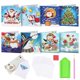 thumbnail image 3 of Juego de 8 tarjetas de felicitación navideñas hechas a mano para niños, tarjetas de felicitación de festival, pintura de diamantes 5D, regalo DIY para niños, 8 piezas, 3 of 4
