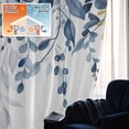 thumbnail image 5 of Navy Blue Eucalyptus Blackout Curtains for Bedroom/Living Room, Pinch Pleated Black Out Curtains, Watercolor Spring Weeping Botanical Room Darkening Window Drapes with Hooks 2 Panels, 39"x70", 5 of 8
