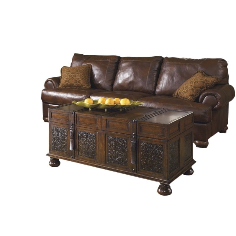 Ashley Mckenna Coffee Table With Storage In Dark Brown