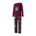 thumbnail image 4 of Christmas Family Matching Pajamas Letter Castle Print Long Sleeve Sleepwear for Mom/Dad/Kid/Baby, 4 of 10