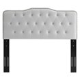 thumbnail image 6 of Platform Bed Frame, Tufted, Rivet Nailhead, Light Grey Gray, Velvet, Bedroom, Modern Contemporary Boutique HB35321, 6 of 13