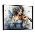 thumbnail image 2 of Designart "Blue Grey Music Classical gracefulness" Music Floater Framed Wall Decor, 2 of 7