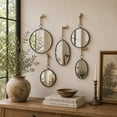 thumbnail image 2 of DecMode 22", 22", 20", 19", Gray Wall Mirror with Hanging Rope, Set of 5, 2 of 10