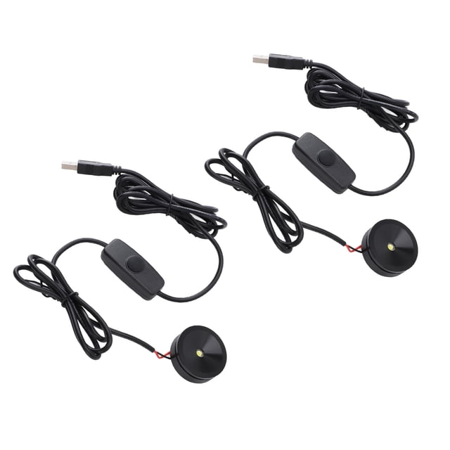 2PCS LED Spot Light, USB Dimmable Small Spotlight with Double Sided Tape and Screw Fitting Kit, 6.6Ft Cable, USB 5V Plug In, for Jewelry Cabinet Display Case, Table, Shelf