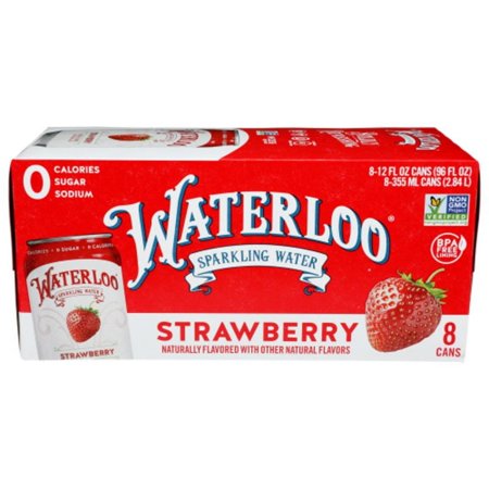 Waterloo Strawberry Sparkling Water 8 Pack Case 12 fl oz Package May Vary