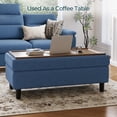 thumbnail image 6 of LINSY HOME 46" Large Ottoman with Storage, Ottoman Coffee Table, Upholstered Storage Bench for Living Room, Bedroom or Entryway, Blue, 6 of 8