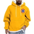 thumbnail image 2 of Men's Loose Fitting Hoodies Long Sleeve Drawstring Graphic Print Hoodie Pullover Sweatshirt Outdoor Sports Loungewear Tops Men's Sweaters for Winter Yellow L, 2 of 5