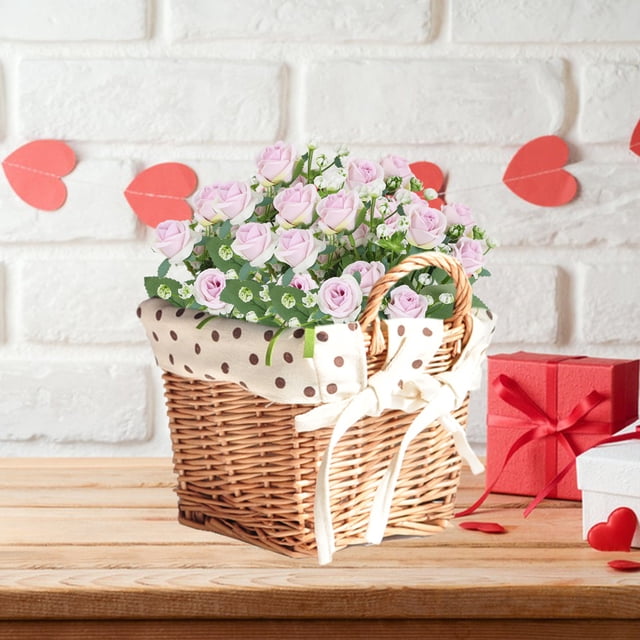 ICQOVD Love themed Decorations,Simulation Flowers Mini Roses Wedding Bridal Bouquet Bouquet Living Room Flower Arrangement Decorative Gradient Rose Fake Flowers,Decoración del hogar