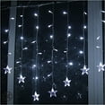 thumbnail image 2 of Luxtrada 96 LED Star Fairy String Curtain Window Light LED Starry Christmas String Lights for Christmas Wedding Party Decor (White), 2 of 7