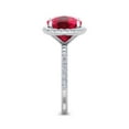thumbnail image 4 of SuperJeweler 5 1/2 Carat Cushion Cut Created Ruby and Halo Diamond Ring In Sterling Silver For Women, 4 of 6