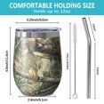 thumbnail image 5 of 12oz Stemless Wine Tumblers Forest Camo Branches Leaves Pattern Vacuum Insulated Stainless Steel Travel Tumbler Cups Mug with Lid and Straw for Champaign,Cocktail,Beer with Cleaning Brush, 5 of 5