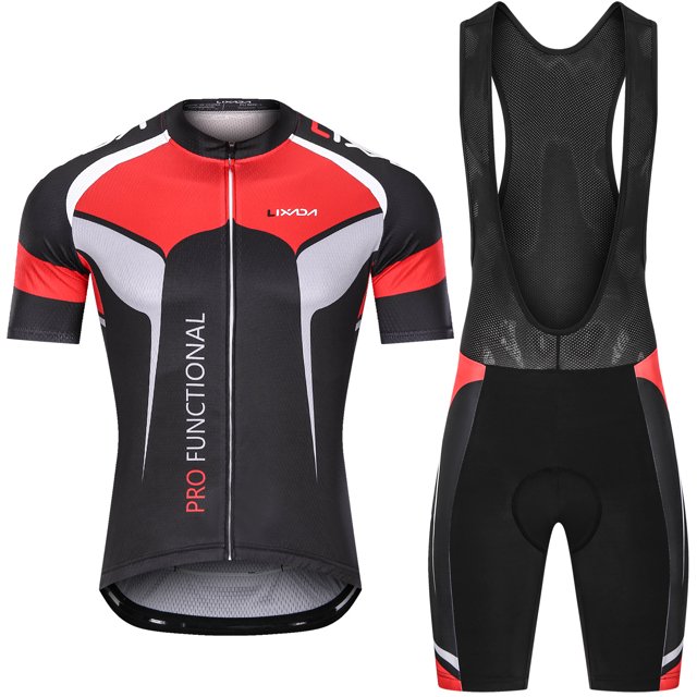 Maillot de ciclismo de manga corta para hombre, conjunto corto con peto acolchado, transpirable Labymos Jersey de ciclismo