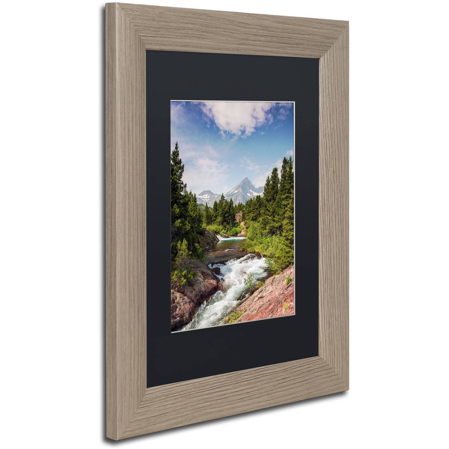 Trademark Fine Art "Glacial Creek" Canvas Art by Michael Blanchette Photography Black Matte, Birch Frame