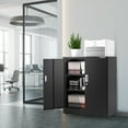 thumbnail image 2 of WORKPRO Black Small Industrial Metal Storage Cabinet with Doors and Shelves,Garage Cabinet with Lock for Home, Warehouse, Office, Shop, Solid Packed, 2 of 8