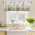 thumbnail image 4 of Valances for Windows Watercolor Daisy Flowers Birds Rod Pocket Short Curtain for Bathroom Living Room Bedroom Retro Pastoral Scenery 1 Panel 42x12in, 4 of 9