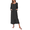 Black, variant on Ekouaer Women Long House Coat Zipper Front Robes Full Length Nightgowns with Pockets Striped Loungewear