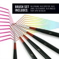 thumbnail image 3 of U.S. Art Supply 5 Piece Miniature Tight Spot Micro Fine Detail Art & Beauty Taklon Brush Set with Wood Handles, 3 of 5