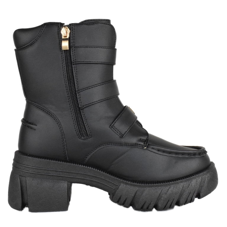 Forever Women Buckled Motorcycle Riding Style Boots Side  display picture 2
