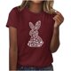 thumbnail image 1 of Tops de Cuello Redondo para las Mujeres Impreso Manga Corta Suéter Camiseta de Imitación Rack, Top Casual de Moda para el Hogar Diario Y el Trabajo, 1 of 4