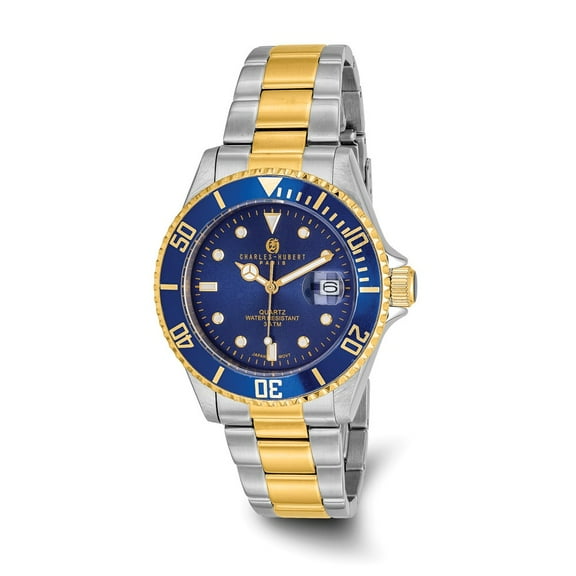 Charles-Hubert Paris Men's Versil Two-tone Stainless Steel Blue Dial Watch