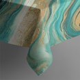 thumbnail image 3 of Teal Marble Gold Line Pattern Rectangle Tablecloth 60"x84",Waterproof Polyester Rectangle Table Cloth, Wipeable Spillproof Polyester Tablecloth for Dining, Camping, Indoor and Outdoor, 3 of 5