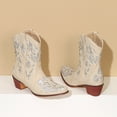 thumbnail image 4 of Mepaouo Cowboy Boots for Women Western Embroidered Cowgirl Ankle Booties Rhinestone Retro Country Shoes, 4 of 8