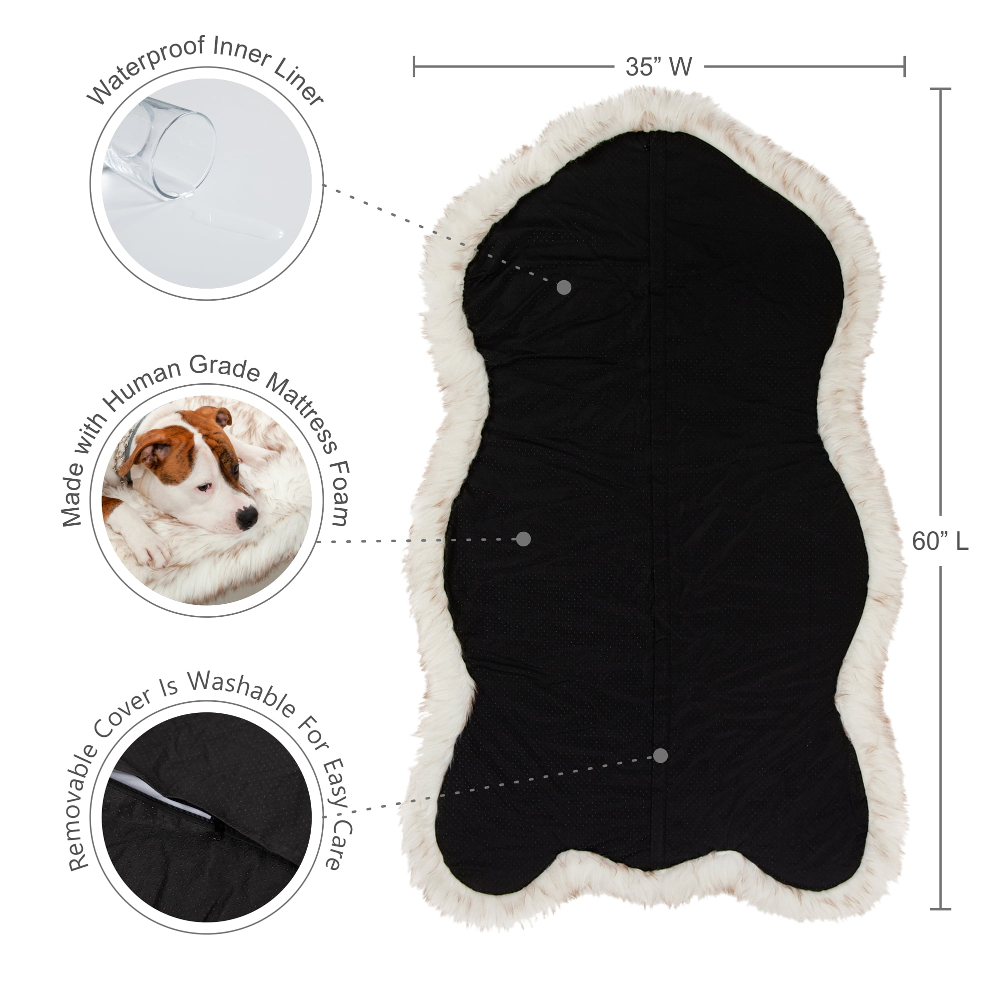 Luxury Orthopedic Dog Bed with Memory Foam – Plush Faux Fur, Calming Anti-Anxiety Pet Bed, Washable Cover, Non-Slip Bottom – Small to XL Sizes