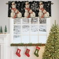 thumbnail image 5 of Kitchen Valances for Window, Christmas Snowman Snowflakes Seamless Light Filtering Rod Pocket Valance Curtain, Winter Snow on Black Short Curtains Window Topper for Bedroom 54x18in, 5 of 7