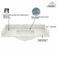 thumbnail image 2 of Boyel Living 37" x 22" Bathroom Vanity Top White Carrara Natural Marble Single-Sink Countertop with Backsplash Side Splash Straight Edge, 2 of 8