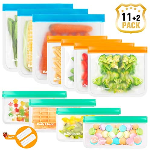 Lock Food Bags Containers Silicone Sandwich Bag Storage Zip For Lunch Reusable 